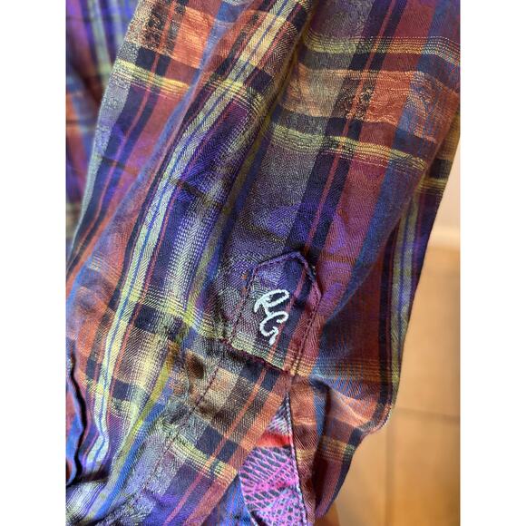 ROBERT GRAHAM Classic Fit Long Sleeve Plaid Paisley Button Up Flip Cuff Shirt - Picture 10 of 11